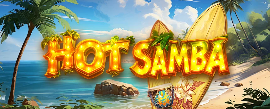 Lounge by the beach in Hot Samba. Play this game at Joe Fortune and enjoy a gamble round and a special Multiplier reel!